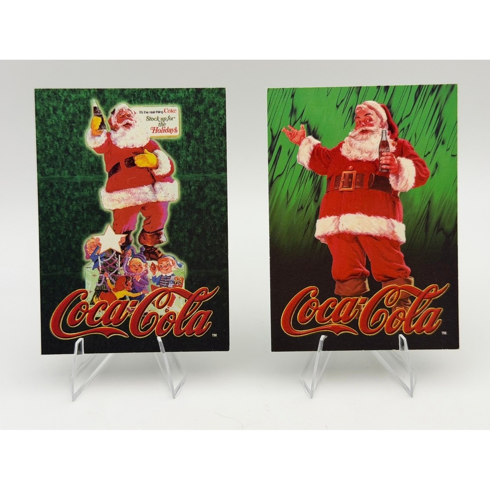 1995 Coca-Cola Christmas Trading Cards Santa Claus Set #4 #5 Haddon Sundblom